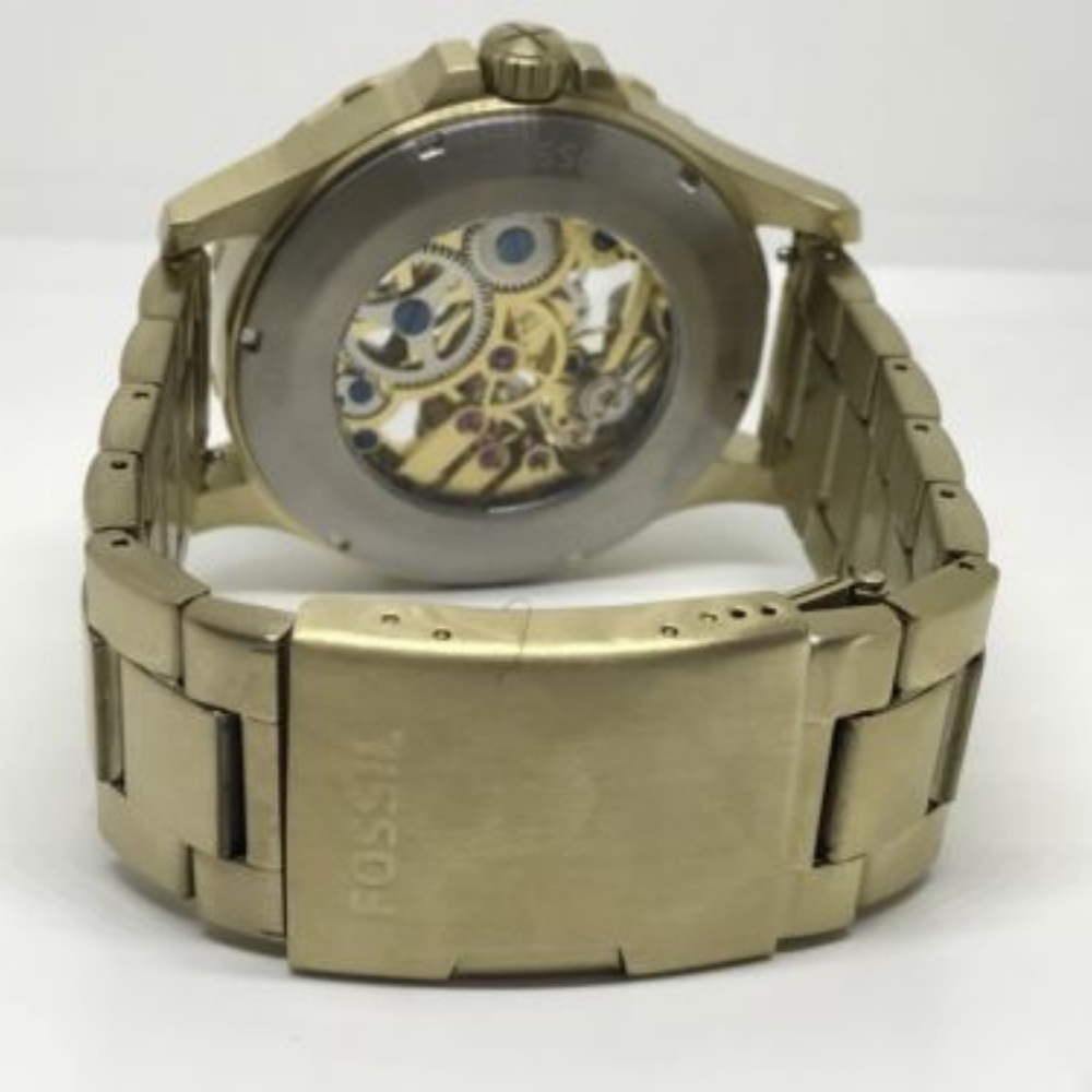 FOSSIL ME3150 NATE GOLD SKELETON AUTOMATIC - Picture 6 of 6